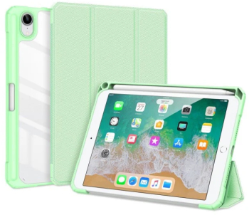 Husa premium Sigloo pentru tableta iPAD Pro 12.9 inch interior piele sintetica cu suport Smart Pen spate din policarbonat transparent G 