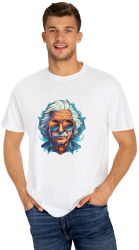Tricou Albert Einstein barbati alb marimea M 