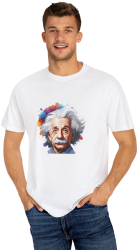 Tricou Albert Einstein pentru pasionati fizica barbati alb marimea M 