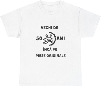 Tricou personalizat barbati negru 50 ani si inca pe piese originale pentru aniversare marimea M 