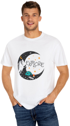 Tricou personalizat Explore Nature camping munte barbati alb marimea M 