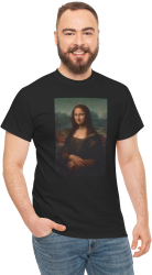 Tricou personalizat Leonardo da Vinci Mona Lisa del Giocondo negru universal marimea L 
