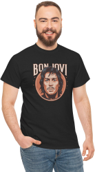 Tricou personalizat Music negru Bon Jovi pasionatii de muzica marimea L 