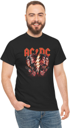Tricou personalizat Music negru Rock AC/DC pasionatii de muzica marimea XXL 