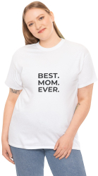 Tricou personalizat pentru mama BEST MOM EVER alb marimea M 