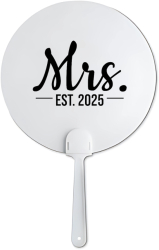 Evantai pentru mireasa accesoriu pentru nunta vara alb Mrs 2025 