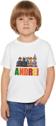 Tricou aniversare personalizat cu nume si varsta pentru copii LEGO 