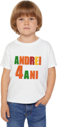Tricou aniversare personalizat cu nume si varsta pentru copii tematica LEGO 