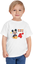 Tricou copii aniversar tematica Mickey Mouse pentru baieti 4 ani 