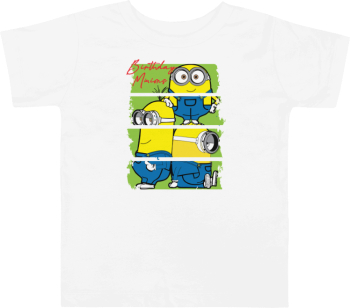 Tricou personalizat copii 3-4 ani alb tematica Cartoons Minions 