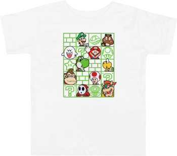 Tricou personalizat copii 3-4 ani alb tematica Cartoons Super Mario 