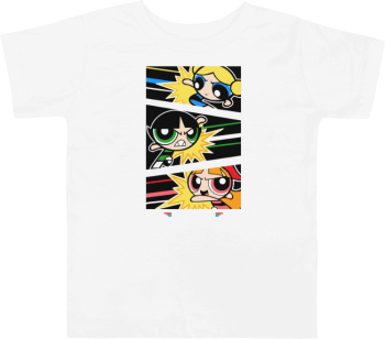 Tricou personalizat copii 3-4 ani alb tematica PowerPuff Girls 