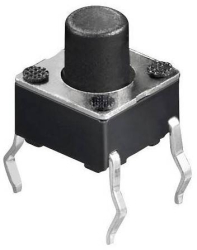 Buton microcontact 4 pini OFF-ON fara retinere 6x6mm buton 4mm de la PCB 7mm 