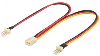Cablu alimentare PC 2x Fan 3 pini tata - Fan mama 3 pini 22cm Goobay 