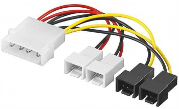 Cablu alimentare PC 4 pini - 2x 2 pini 12V + 2x 2 pini 5V 15cm Goobay 