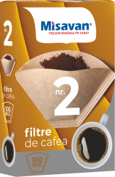 Hartie filtru cafea Misavan nr. 2 100 bucati/cutie 