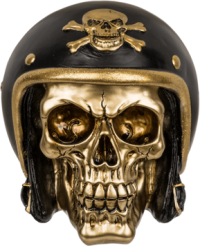 Pusculita craniu motociclist - auriu 