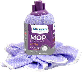 Rezerva mop Misavan Balerina Extrafin microfibra mov/alb 