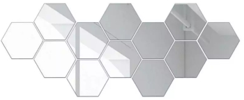 Set 12 x Oglinda SIKS tip Sticker Decorativ in Forma de Hexagon Decorare Pereti Model 2