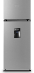 Frigider cu doua usi Heinner HF-HS205SWDE++ 206 l Dozator de apa Iluminare LED H 143.4 cm Clasa E Argintiu