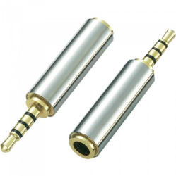 Adaptor Jack 4 pini 2.5 mm tata la 4 pini 3.5 mm mama metal 