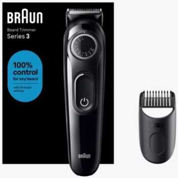 Aparat de tuns barba Braun BT3400 cu buton rotativ de precizie 1 instrumente de ingrijire autonomie 50 minute Negru 