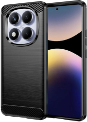 Husa pentru Xiaomi Redmi Note 14 Pro 4G / Poco F7 - Techsuit Carbon Silicone - Black 