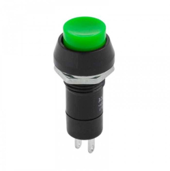 Intrerupator 1A 230VAC PBS 11A ON-OFF verde cu retinere rotund 