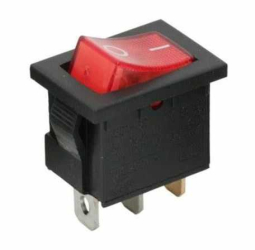 Intrerupator 4 poli 1 buton rosu ON-OFF 250V 6A 250V cu retinere 