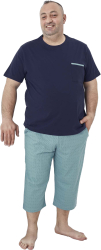 Pijama de barbati bumbac 7013 Aydogan albastru-3XL INTL 
