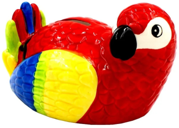 Pusculita din ceramica Deluxebase model papagal multicolor 