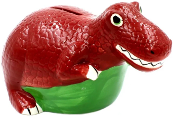 Pusculita din ceramica Deluxebase model t-rex visiniu 