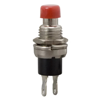 Buton 1 circuit 12VDC ON- OFF fara retinere rosu 
