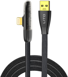 Cablu de Date cu Mufe USB Lightning 1m X5 Nailon Black 