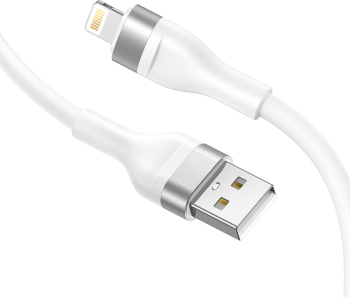 Cablu de Date cu Mufe USB Lightning 60W 1.2m A57 Cupru White