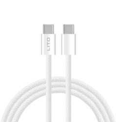 Cablu de Date ONSG® Type-C la Type-C 60W 1m Ranforsat Alb 
