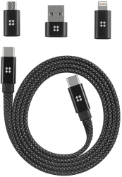 Cablu de date Type-C la Type-C 240W Magnetic 480Mbps 1m X16 Nailon Edizard EZ820101100 X16 Nailon Black 
