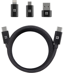 Cablu de date Type-C la Type-C 240W Magnetic 480Mbps 1m X19 Nailon Edizard EZ820102100 X19 Nailon Black 
