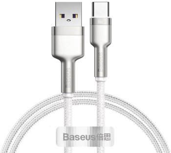 Cablu de Date USB la Type-C 66W 1m A62 Nailon Baseus Cafule Series Metal CAKF000102 A62 Nailon White 