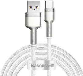 Cablu de Date USB la Type-C 66W 2m A63 Nailon Baseus Cafule CAKF000202 A63 Nailon White 