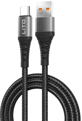 Cablu ONSG® USB la Type-C 2.4A 1m Ranforsat Heavy Duty Gri 