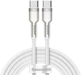 Cablu Type-C to Type-C Super Fast Charge 100W 480Mbps 20V 5A 1m A59 Nailon Baseus Cafule Series Metal CATJK C02 A59 Nailon White 