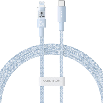 Cablu USB-C la Lightning Fast Charging 20W 1m A72 Nailon Baseus Gem P10373001311 00 A72 Nailon Galaxy Blue