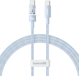 Cablu USB-C la Type-C Super Fast Charging 100W 1m A82 Nailon Baseus Gem P10373000311 00 A82 Nailon Galaxy Blue