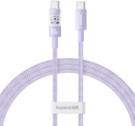 Cablu USB-C la Type-C Super Fast Charging 100W 1m A88 Nailon Baseus Gem P10373000511 00 A88 Nailon Nebula Purple 
