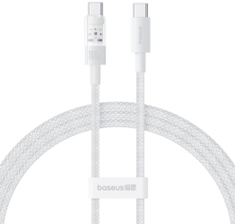 Cablu USB-C la Type-C Super Fast Charging 100W 2m A91 Nailon Baseus Gem P10373000211 01 A91 Nailon Moon White 