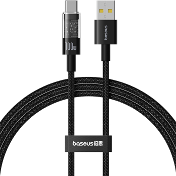 Cablu USB la Type-C Super Fast Charging 100W 1m A74 Nailon Baseus Gem P10373002111 00 A74 Nailon Cluster Black 