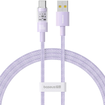 Cablu USB la Type-C Super Fast Charging 100W 1m A85 Nailon Baseus Gem P10373002511 00 A85 Nailon Nebula Purple 