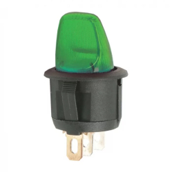 Comutator cu brat 1 circuit OFF-ON 6A 250V verde cu retinere 