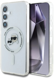 Husa pentru Samsung Galaxy S25 - Karl Lagerfeld IML MagSafe KLHMS25SHLSKCH - Metal Karl&Choupette Head 